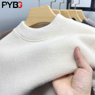 男款 雪尼尔毛衣男士 针织打底衫 加绒加厚长袖 半高领2025春秋冬新款