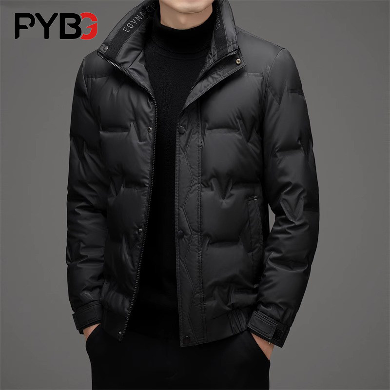 高端轻薄羽绒服男士冬季2025新款保暖白鸭绒立领休闲夹克外套男款