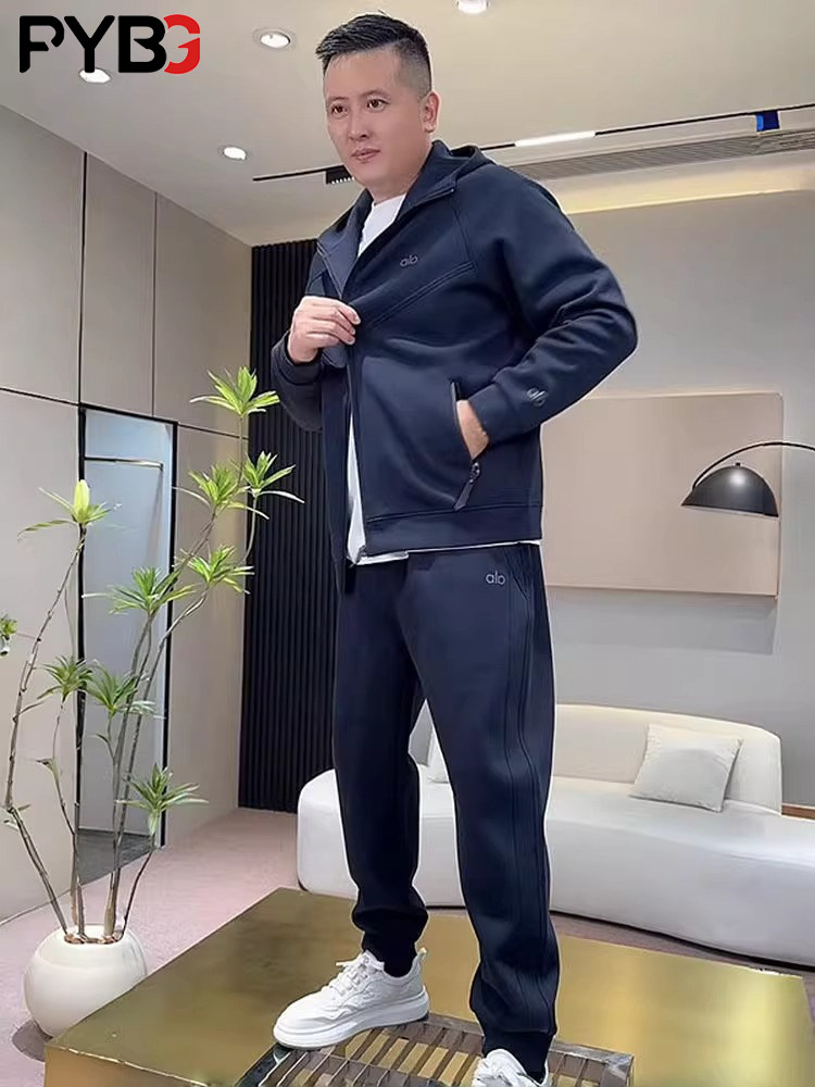 高级感时尚男士休闲运动套装春秋季2025新款宽松开衫外套卫裤一套