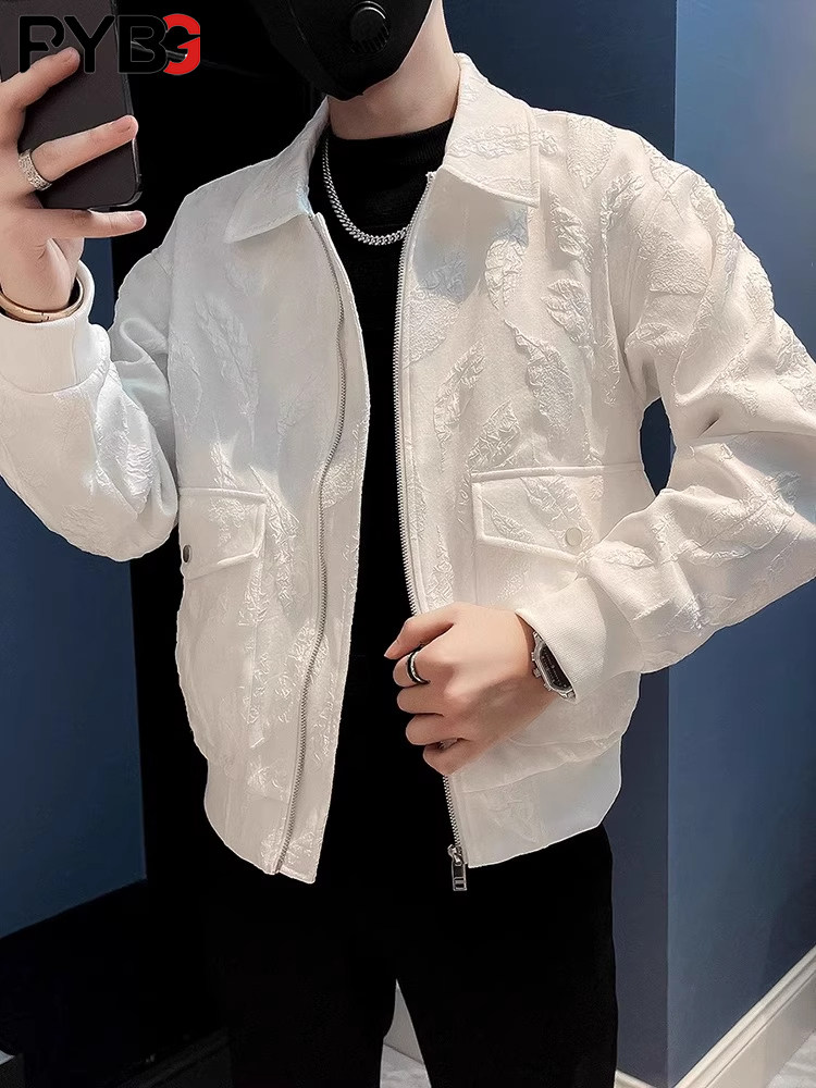 高级感提花男士夹克外套春秋冬季2025新款百搭爆款工装男款男装潮