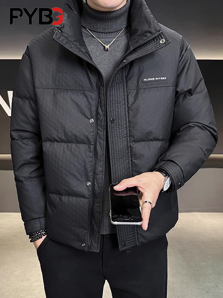 高端羽绒服男款冬季2025新款加厚立领高级感轻薄保暖夹克外套男士