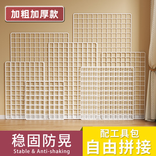 网片网格展示架白色超市照片墙网架铁丝格子挂墙幼儿园作品展示架