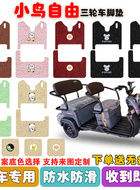 小鸟自由电动三轮车脚垫XN800DZK-6丝圈防水防滑耐磨脚踩踏垫定制