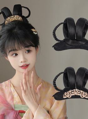 汉服假发古风发髻头饰一体式懒人垫发包唐制古装假发日常盘发发型