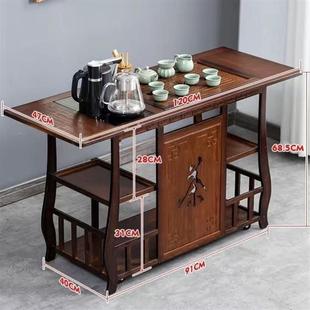 小茶台移动客厅茶车阳台功夫茶几 茶桌家用简易茶具烧水壶一体套装