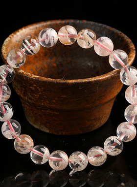 百搭时尚 天然雪花幽灵手链 幽灵手串水晶DIY饰品 厂家一件代发