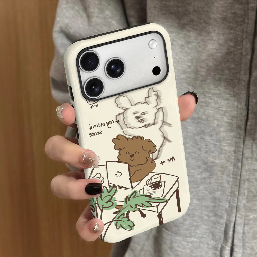 办公小熊适用iPhone17pro手机壳苹果16promax简约ip15pro女13卡通14新款xsmax日韩12防摔11保护套8/7plus菲林