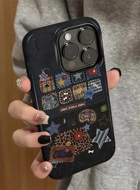 适用iPhone17pro手机壳苹果16promax新款ip15pro个性13女14高级12牛仔豹纹11防摔保护套xsmax潮7/8plus菲林e