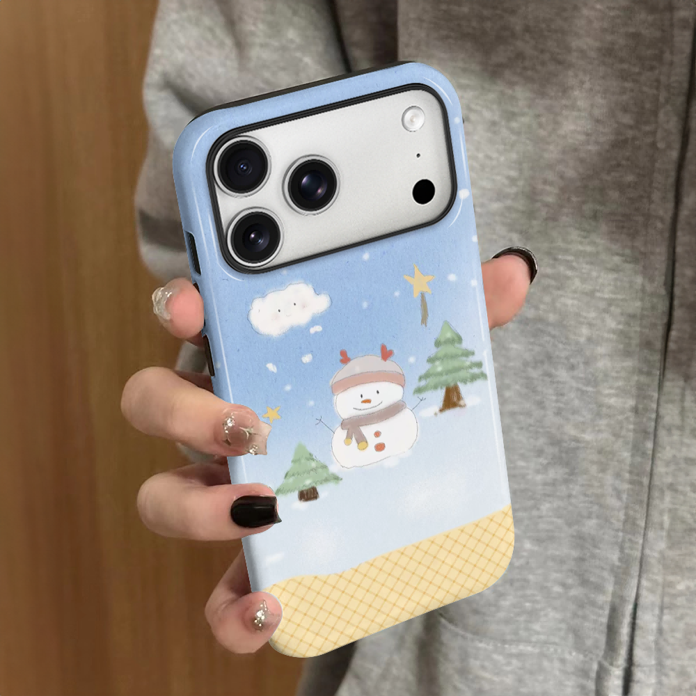 围巾雪人适用iPhone17promax手机壳苹果16pro冬日ip15pro女13简约14新款xsmax日韩12防摔11保护套8/7plus菲林