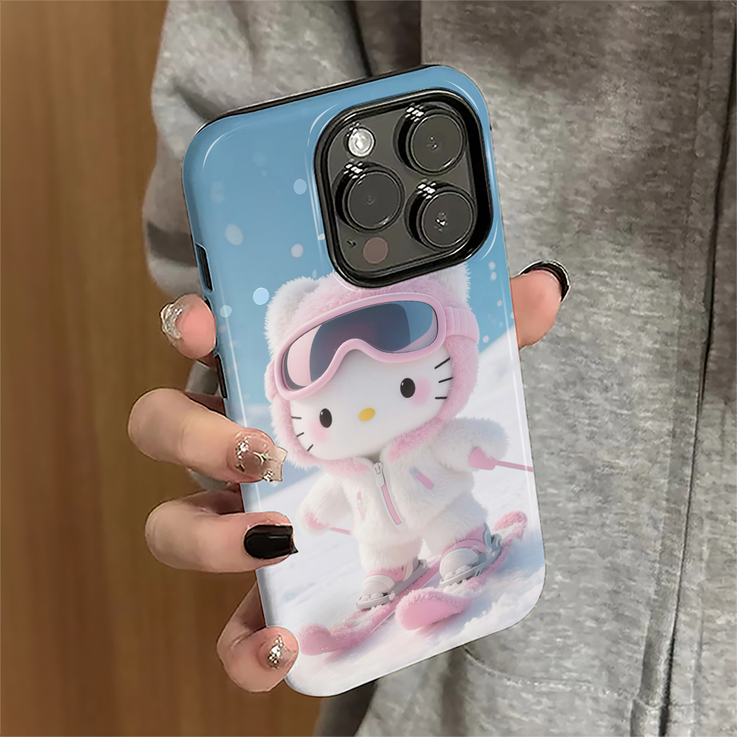 适用苹果16promax手机壳iPhone17pro卡通ip15pro新款13女14滑雪kt猫12防摔保护套11可爱xsmax潮7/8plus菲林e