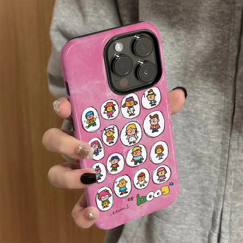 适用iPhone16promax手机壳新款苹果15pro简约iP14/13女16e卡通12个性7粉底小孩xsmax防摔11保护套8plus菲林xr