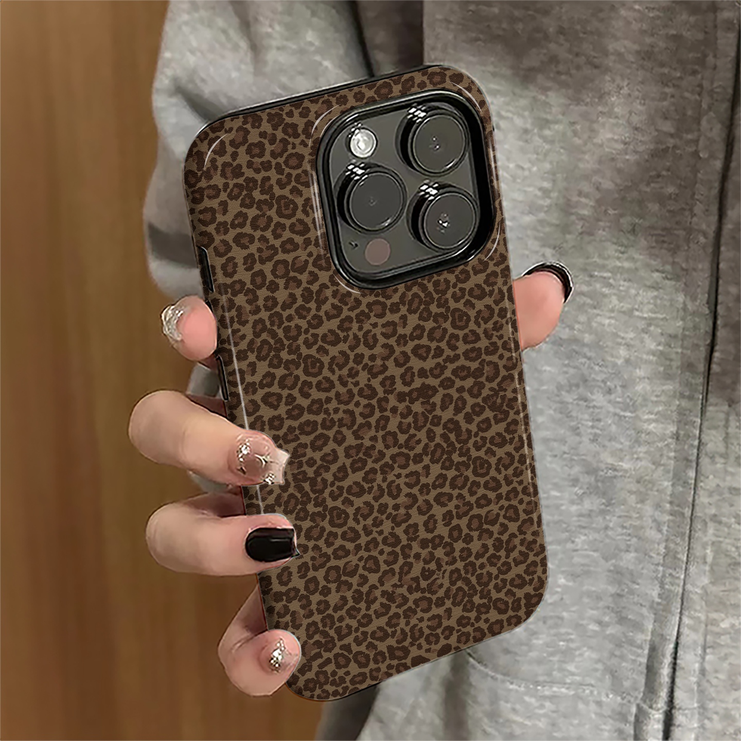 秋冬豹纹适用苹果17promax手机壳iPhone16pro个性15pro女13高级14新款xsmax小众防摔11保护套12潮8/7plus菲林