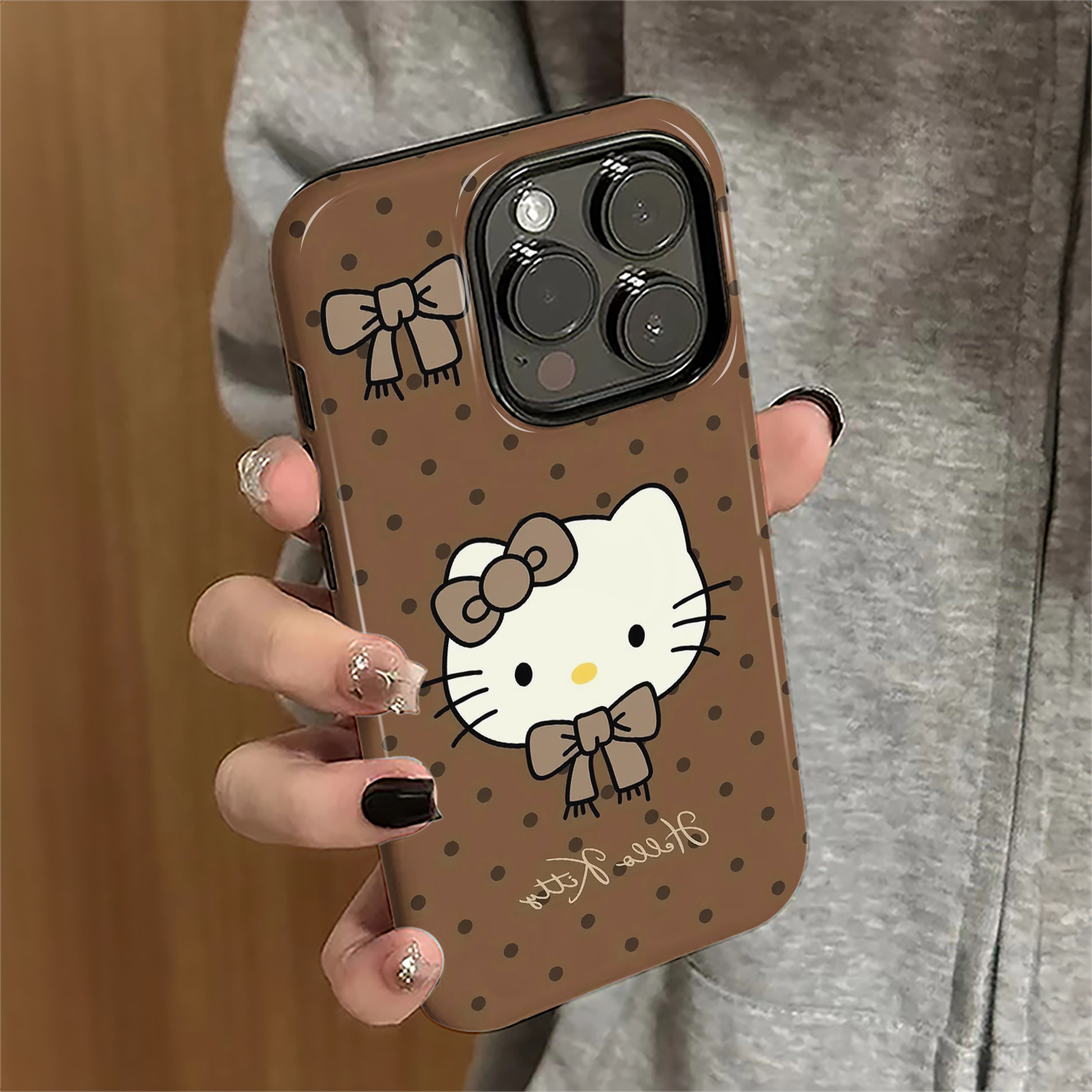 适用苹果16promax手机壳苹果15pro新款iPhone13pro简约iP14女7plus个性12波点kt猫8防摔11套xsmax硬16e菲林xr