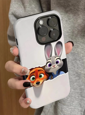 适用苹果16pro手机壳苹果15pro新款iPhone14promax简约iP13女16e卡通12朱迪尼克7硬11防摔xsmax套8plus菲林xr