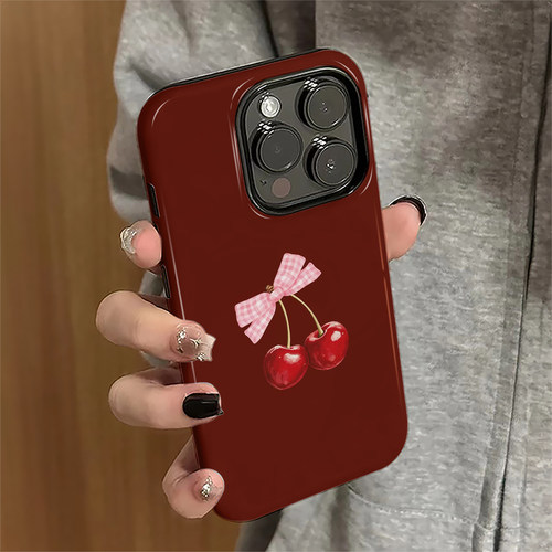 适用苹果17promax手机壳苹果16pro新款iPhone14女iP15pro简约13个性7plus防摔8红底樱桃12硬xsmax套17e菲林xr
