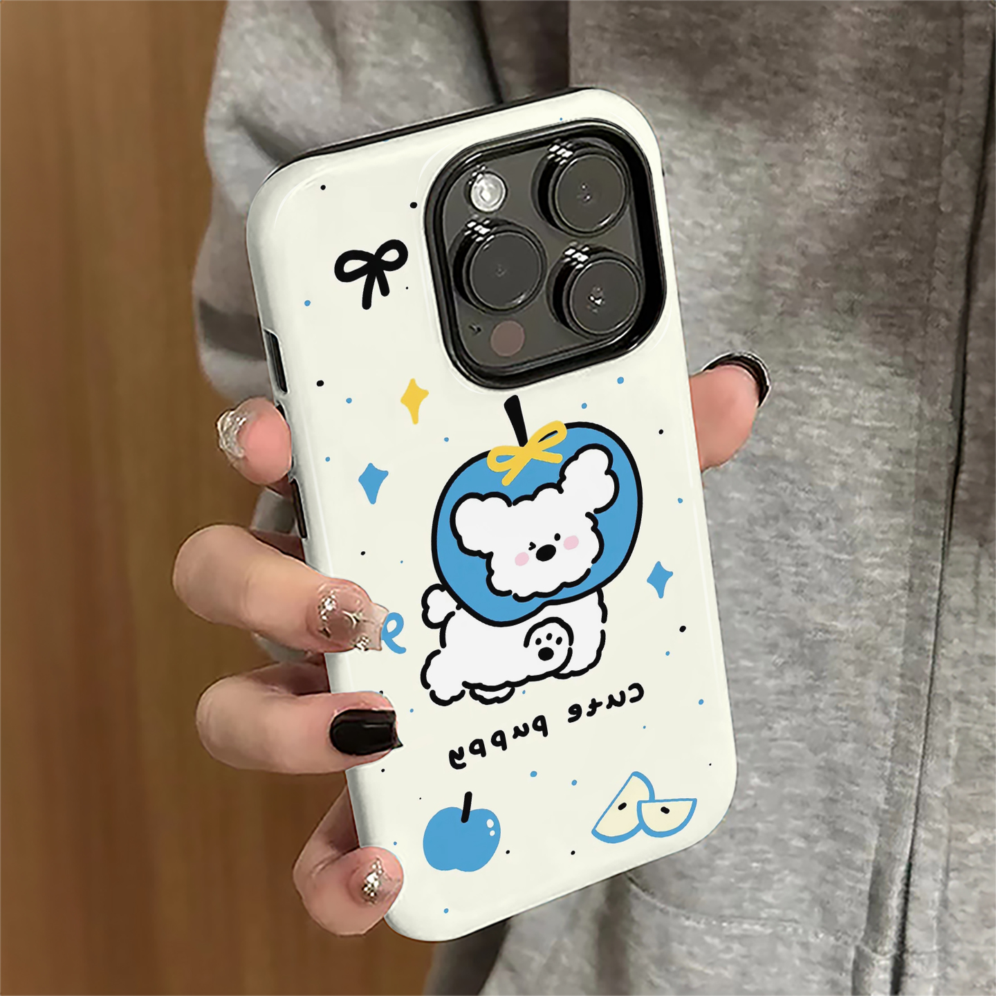 苹果小狗适用苹果17promax手机壳iPhone16pro简约15pro女13卡通14新款xsmax可爱防摔11保护套12潮8/7plus菲林