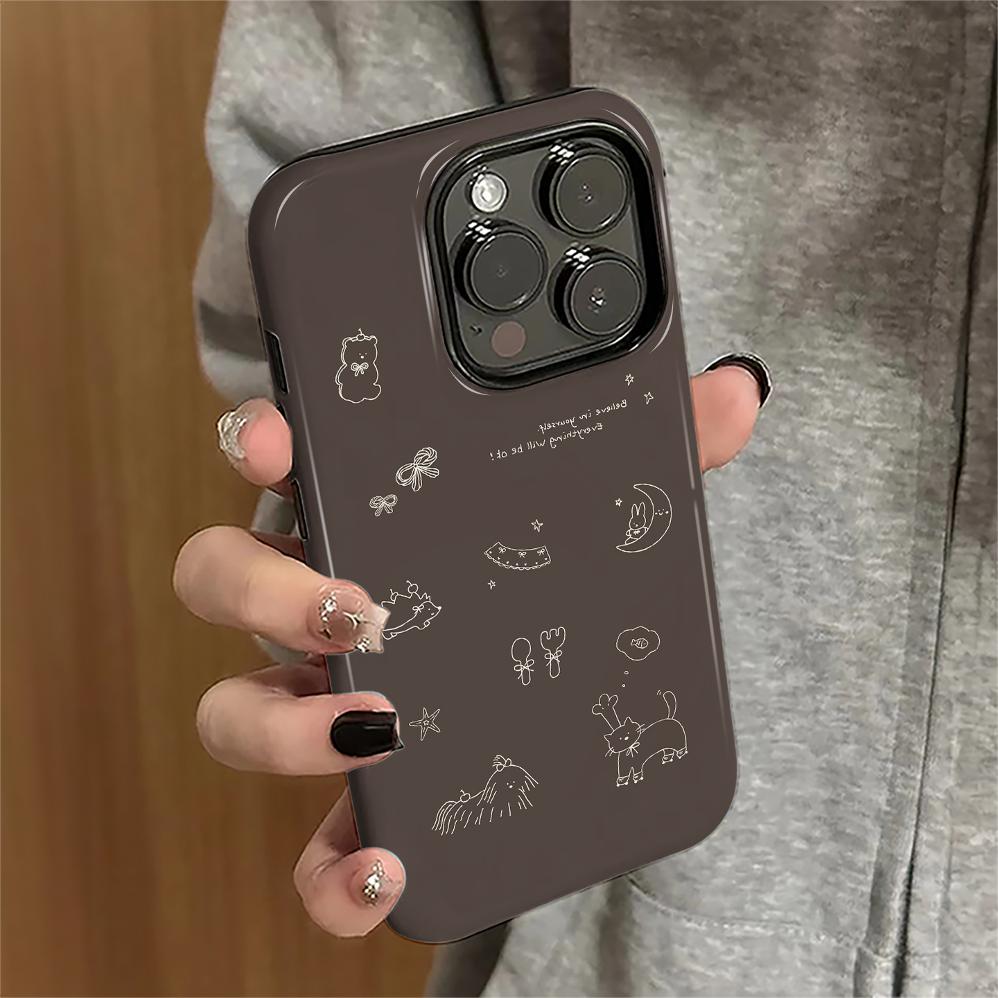 适用苹果17promax手机壳iPhone16pro简约ip15pro新款13女14线条猫咪12防摔保护套11潮牌xsmax硬7/8plus菲林e