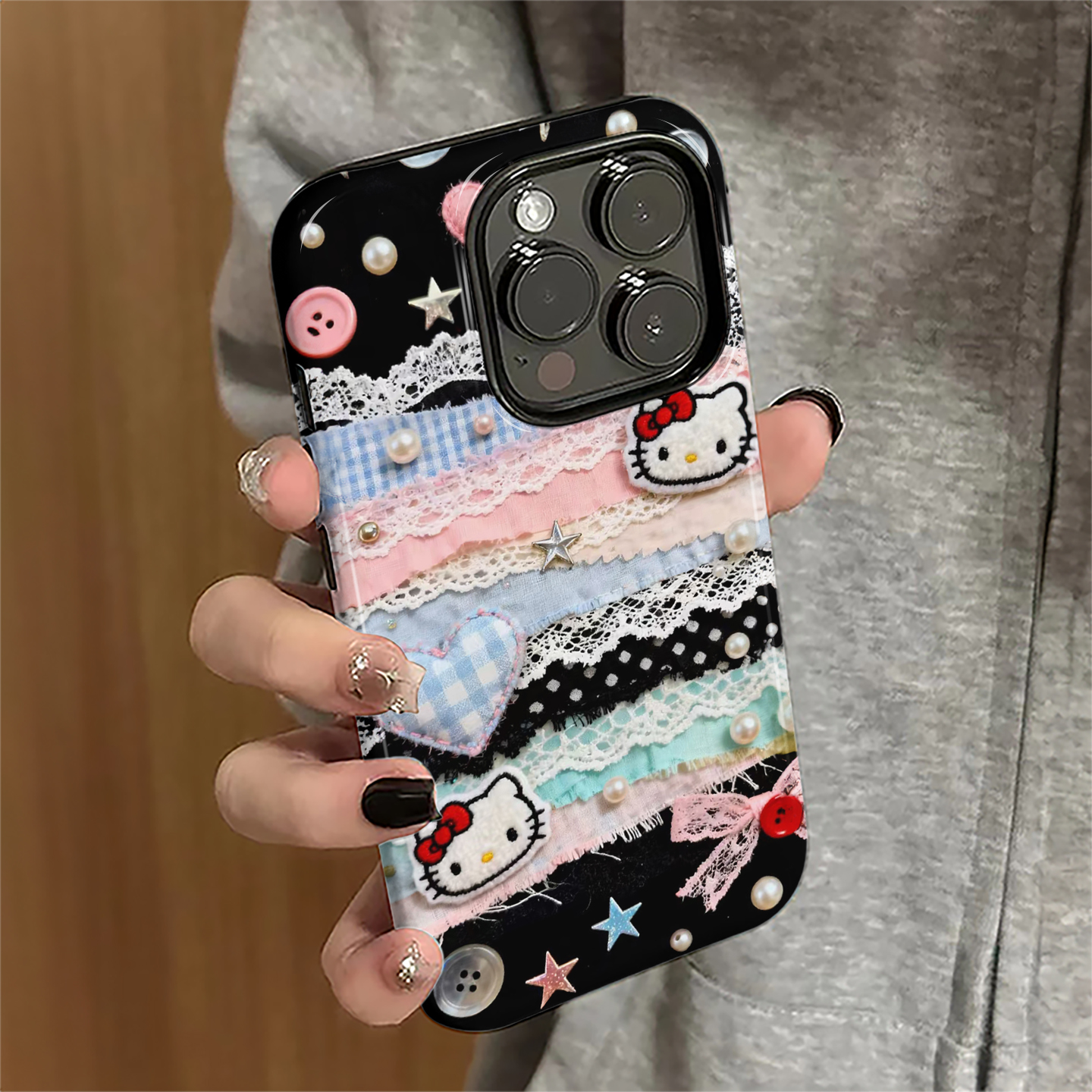 彩色kitty猫适用苹果17promax手机壳iPhone16pro卡通15pro女13新款14防摔11保护套12日韩xsmax/8/7plus菲林e