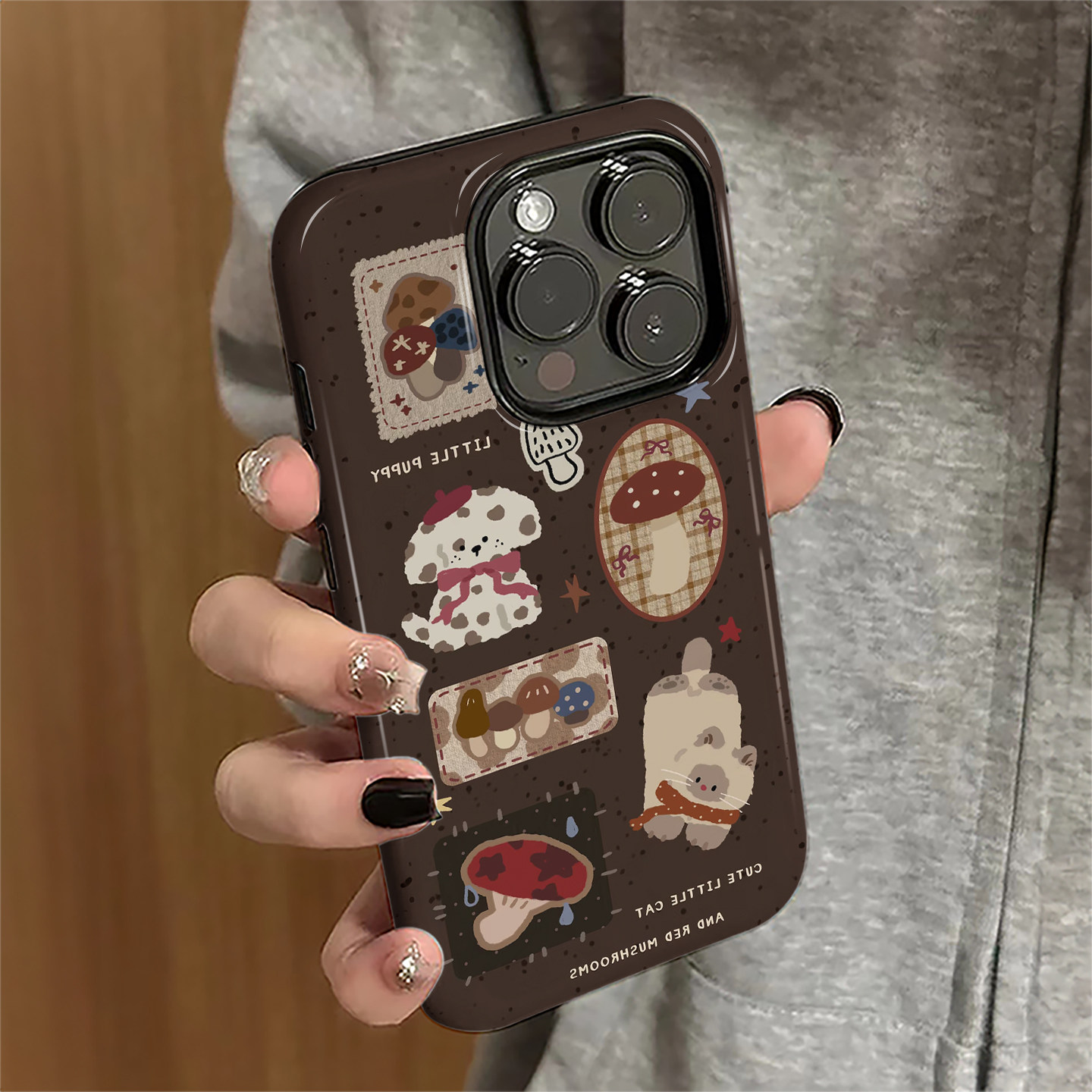 泼墨小狗适用苹果16pro手机壳iPhone17promax个性ip15pro女13卡通14新款xsmax秋冬12防摔11保护套8/7plus菲林