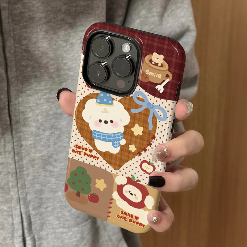 适用苹果16promax手机壳iPhone15新款iP14/13女12可爱卡通xsmax菲林二合一8简约pro防摔11小众plus爱心小狗xr