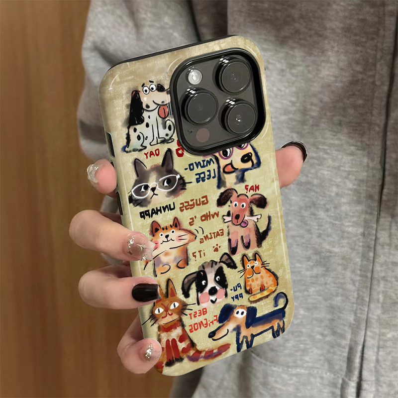 适用苹果15promax手机壳女iPhone16新款个性iP13/14硅胶xr防摔保护套pro卡通iP7/8小众plus狗狗猫咪xsmax外壳