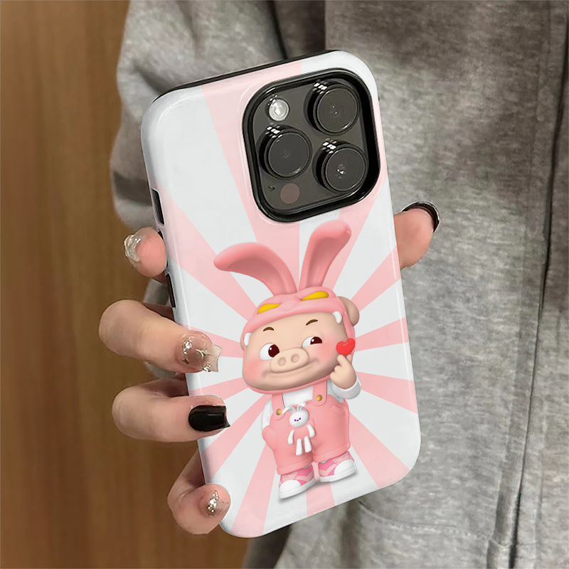 适用苹果16pro手机壳苹果15pro新款iPhone14promax简约iP13女16e卡通12可爱7猪猪侠11防摔xsmax套8plus菲林xr
