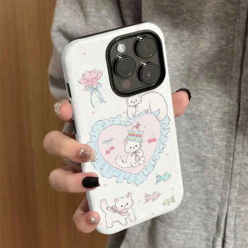 适用iPhone16手机壳苹果17promax新款iP15女13/14简约12菲林二合一8樱桃猫咪防摔xsmax保护套7高级plus卡通xr