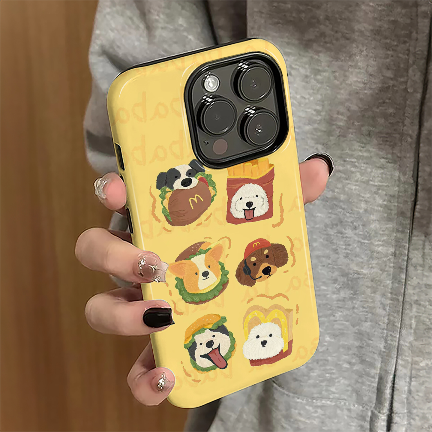 适用苹果17pro手机壳iPhone16pro新款ip15promax卡通13女14汉堡小狗12简约11防摔保护套xsmax潮7/8plus菲林e