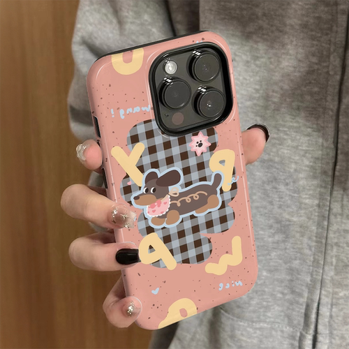 适用苹果17promax手机壳iPhone16新款个性iP15/14女13简约xsmax菲林二合一8高级防摔12套7小众plus英文小狗xr