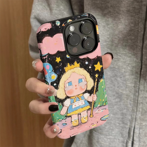 适用iPhone16promax手机壳新款苹果15pro简约iP14/13女17pro卡通12油画女孩7可爱xsmax防摔11保护套8plus菲林