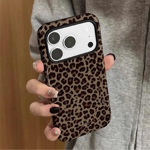 个性豹纹适用苹果18promax手机壳iPhone17pro新款16秋冬15女14日韩防摔保护套13华为8plus小米潮牌oppo菲林xs