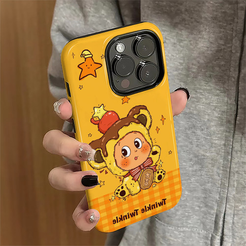 适用苹果16promax手机壳iPhone17pro星星人ip15pro新款13女14卡通12防摔保护套11潮牌xsmax硬壳7/8plus菲林e