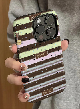 适用苹果17pro手机壳iPhone16promax个性ip15pro新款13女14高级12防摔保护套11星星条纹xsmax硬7/8plus菲林e