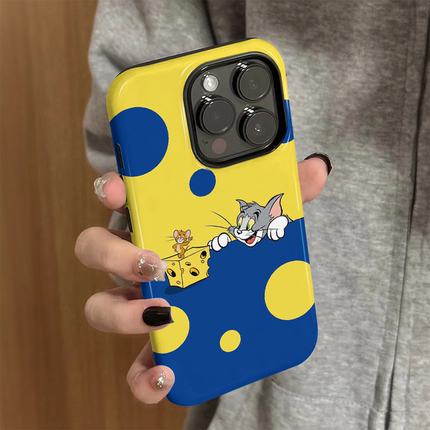 适用苹果15promax手机壳iPhone16新款iP14女卡通12/13简约xsmax猫和老鼠8硅胶防摔11套7菲林二合一plus高级xr