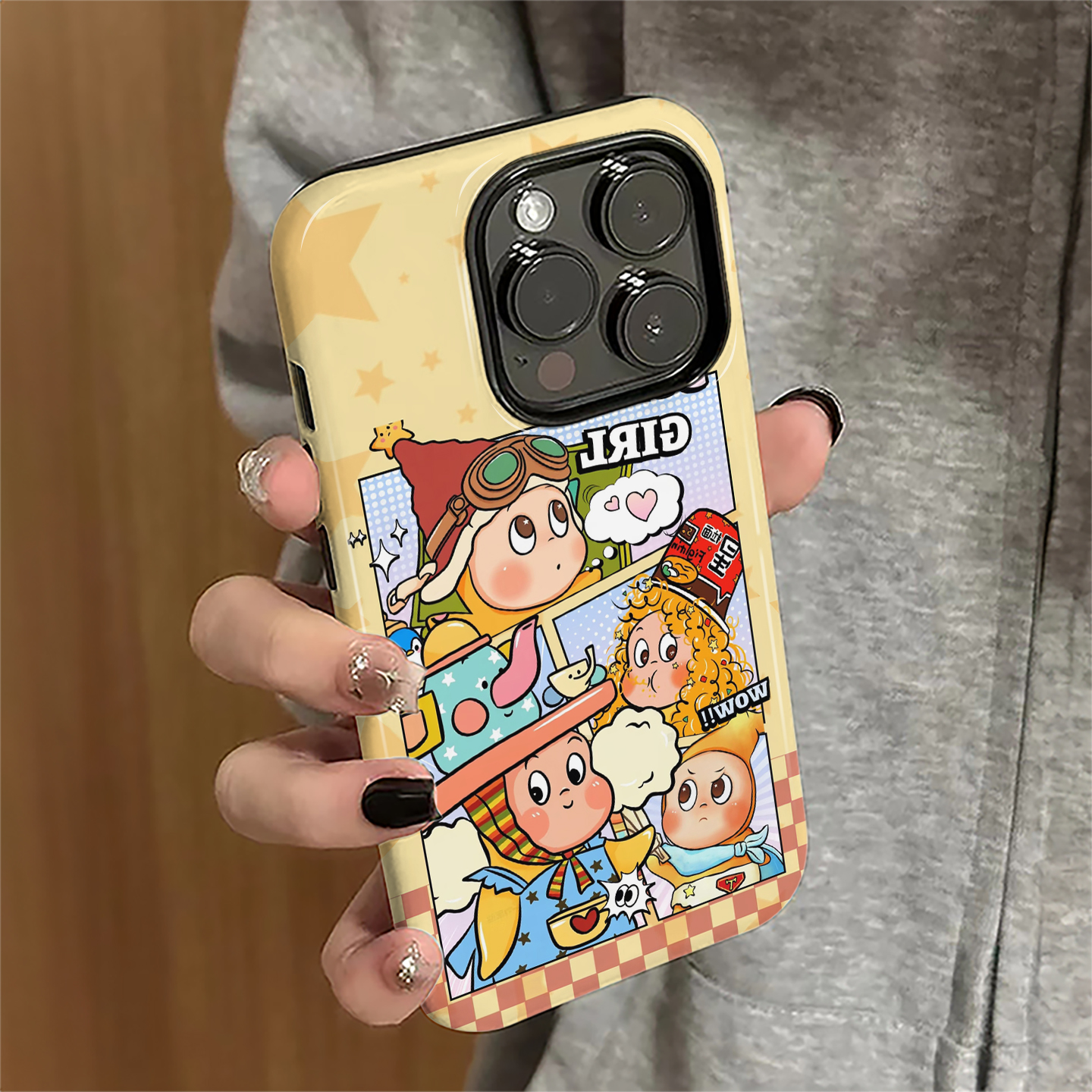适用苹果16pro手机壳iPhone15promax新款苹果13pro简约iP14女11卡通12防摔7套8plus星星人xsmax可爱16e菲林xr