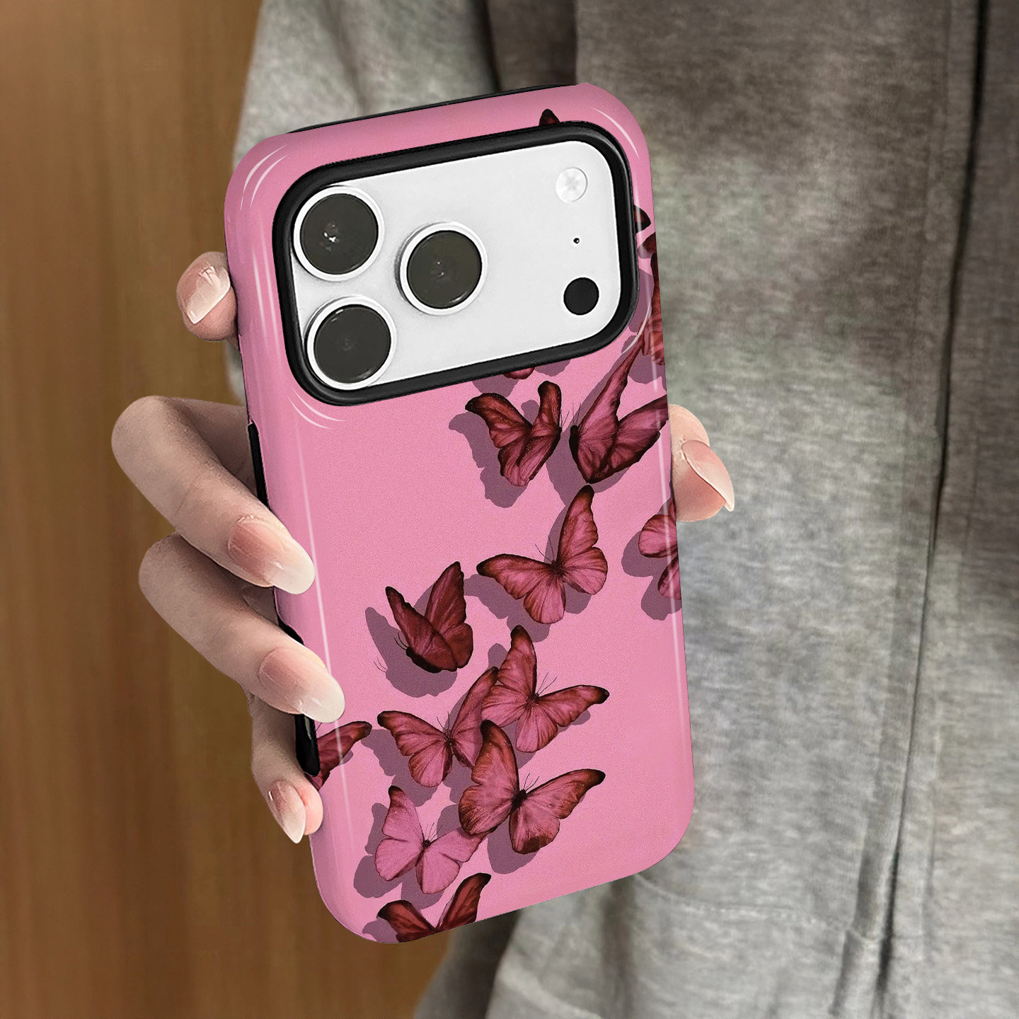 粉色蝴蝶适用苹果17promax手机壳iPhone16pro韩系15小众14女13简约小米新款12华为oppo防摔保护套8plus菲林x,3C数码配件,手机保护套/壳,淘宝优惠券,粉丝福利购,淘宝优惠卷