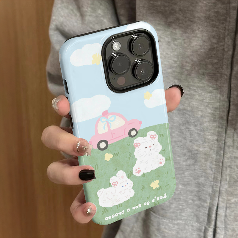 适用苹果15pro手机壳新款iPhone16promax女pro硅胶xr防摔保护套iP13/14可爱iP7/8小众plus汽车兔子xsmax外壳