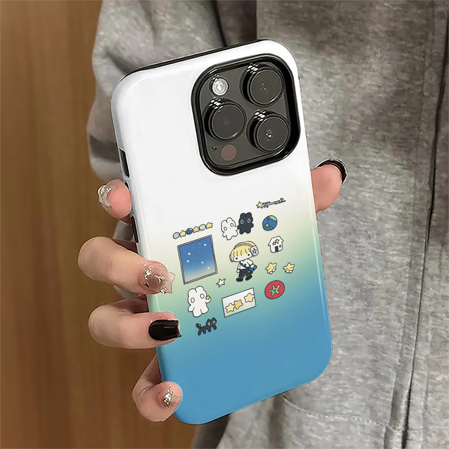 适用苹果16pro手机壳iPhone15promax新款苹果13女iP14pro简约12卡通7plus防摔8套11耳机男孩xsmax硬16e菲林xr