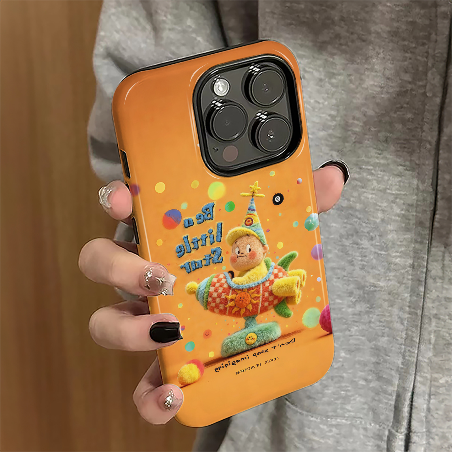 毛绒星星人适用苹果16pro手机壳iPhone17promax卡通iP15女13潮牌新款14防摔11保护套12秋冬xsmax/8/7plus菲林