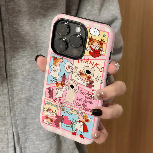 适用iPhone16promax手机壳苹果15新款proiP14/13女12卡通xsmax可爱coco酱8防摔11女生7小众plus菲林二合一xr