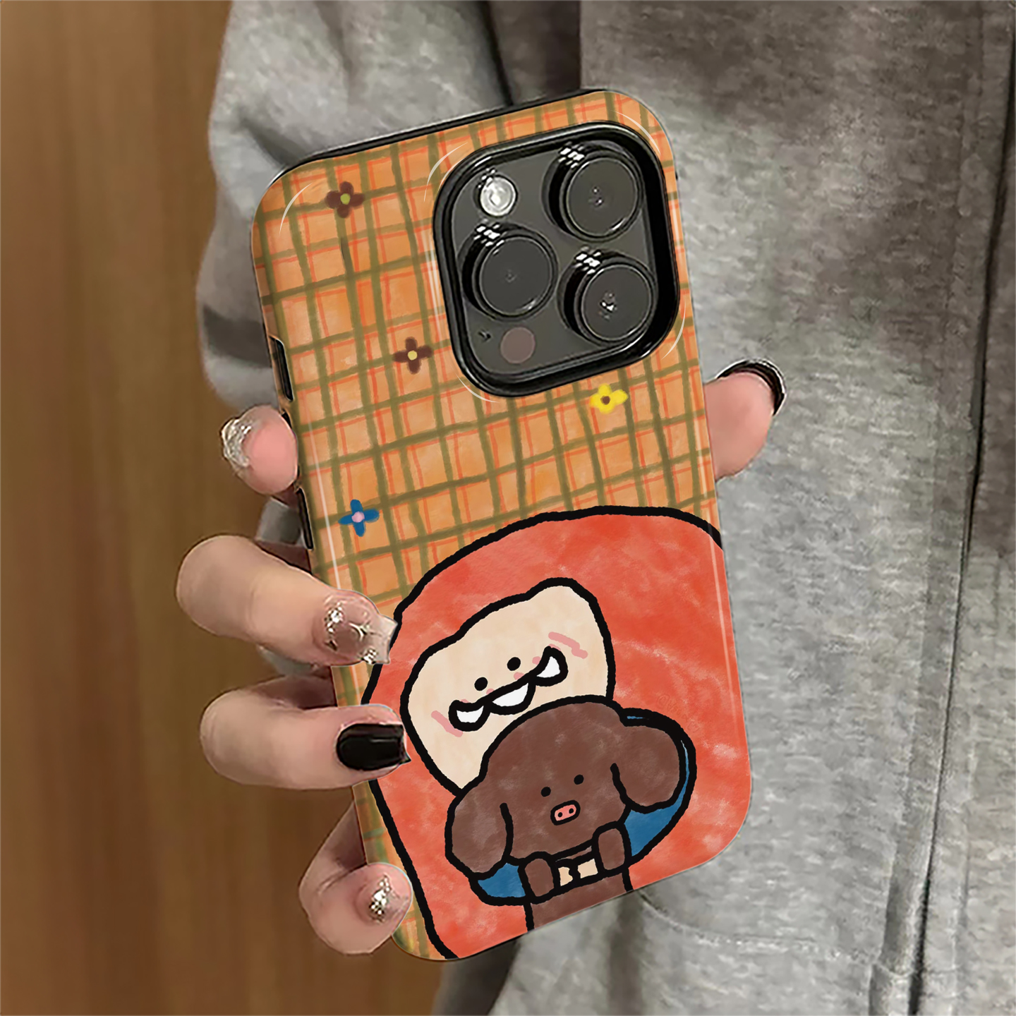适用iPhone16promax手机壳苹果17pro简约ip15pro新款14女13硅胶12防摔保护套11格纹女孩7/8plus菲林xsmax潮e