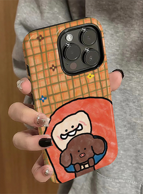 适用iPhone16promax手机壳苹果17pro简约ip15pro新款14女13硅胶12防摔保护套11格纹女孩7/8plus菲林xsmax潮e