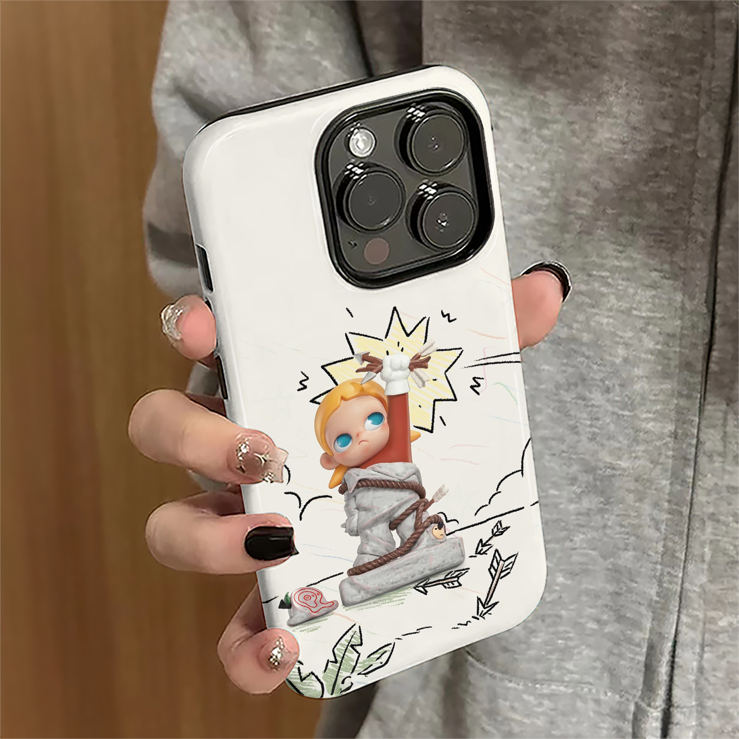 适用苹果15pro手机壳女苹果16promax新款iPhone13简约iP14卡通12个性7/8plus防摔11雕像女孩xsmax套xr菲林16e