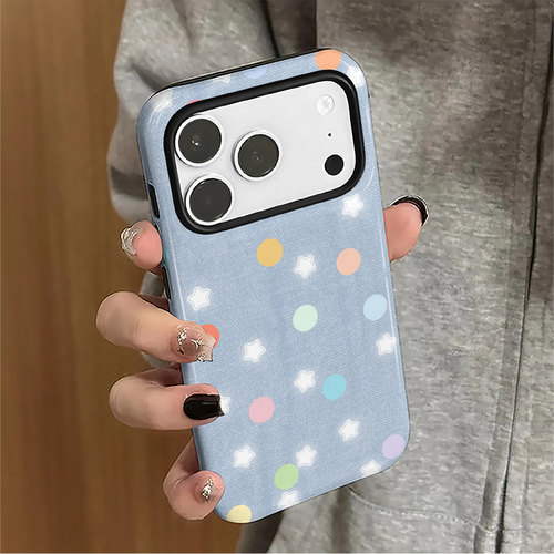波点星星适用苹果17pro手机壳iPhone16promax简约15新款14女13个性防摔韩系12华为8plus小米保护套oppo菲林xs