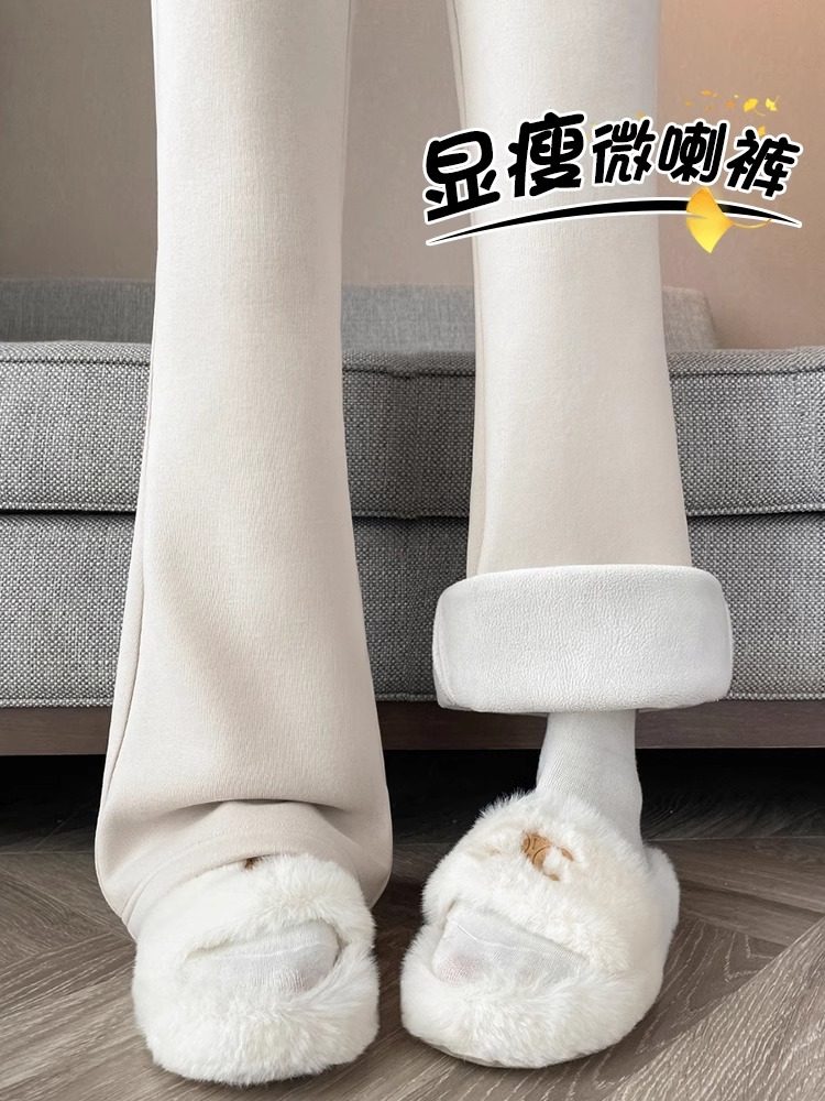 加绒加厚微喇裤子女2025春秋季新款高腰显瘦休闲卫裤运动喇叭裤子,女装/女士精品,大码裤装,淘宝优惠券,粉丝福利购,淘宝优惠卷