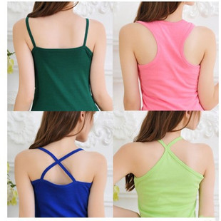 Loose Solid Strap Tank Top for Women休闲宽松纯色吊带背心女士