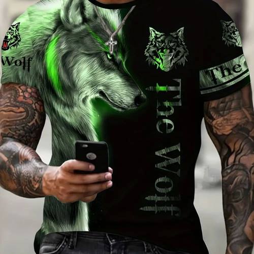 Loose 3D digital printed T-shirt for men 宽松3d数码印花T恤男