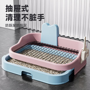 【高品质】宠物抽屉式专用狗砂盆狗厕所挡板防踩屎小型犬专用便盆