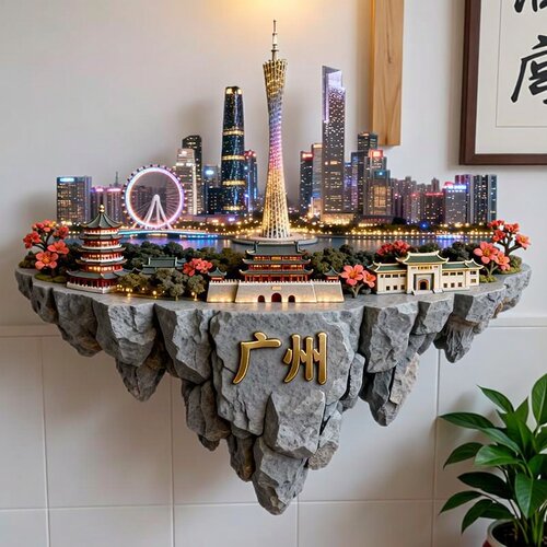 广州城市建筑模型金属强磁冰箱贴