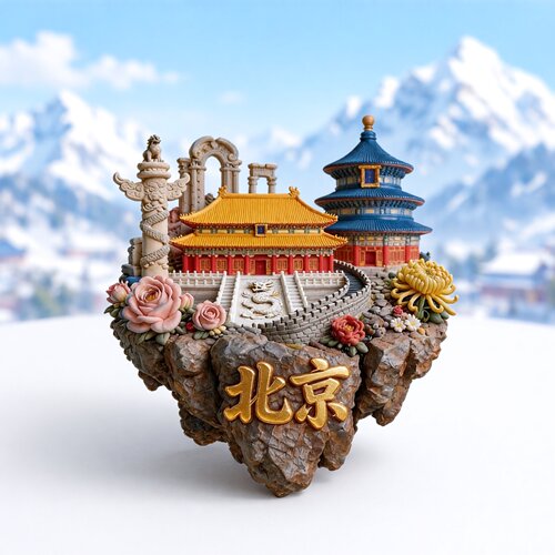 中国北京3D立体金属冰箱贴